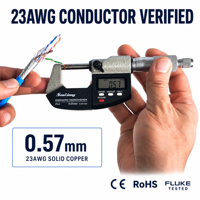 Harga Pabrik Kabel Ethernet Cat6A F/UTP Solid 4 Pasang 23AWG CCA Terperisai 500MHz LAN 305m Outdoor Kamera IP Industri