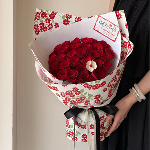 Bán Hoa Bao Bì Hàn Quốc-Phong Cách Nhà Máy Bán Buôn Giá Rẻ Hoa Mô Hình In Ấn Bó Hoa Không Thấm Nước Hoa Giấy Gói - Product Image 3