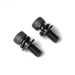 Internal Hex Socket Head Cap <b>Screw</b> 12.9 Grade With Spring And <b>Flat</b> Washers Blackened Metric High Strength DIN912 - Product Image 2