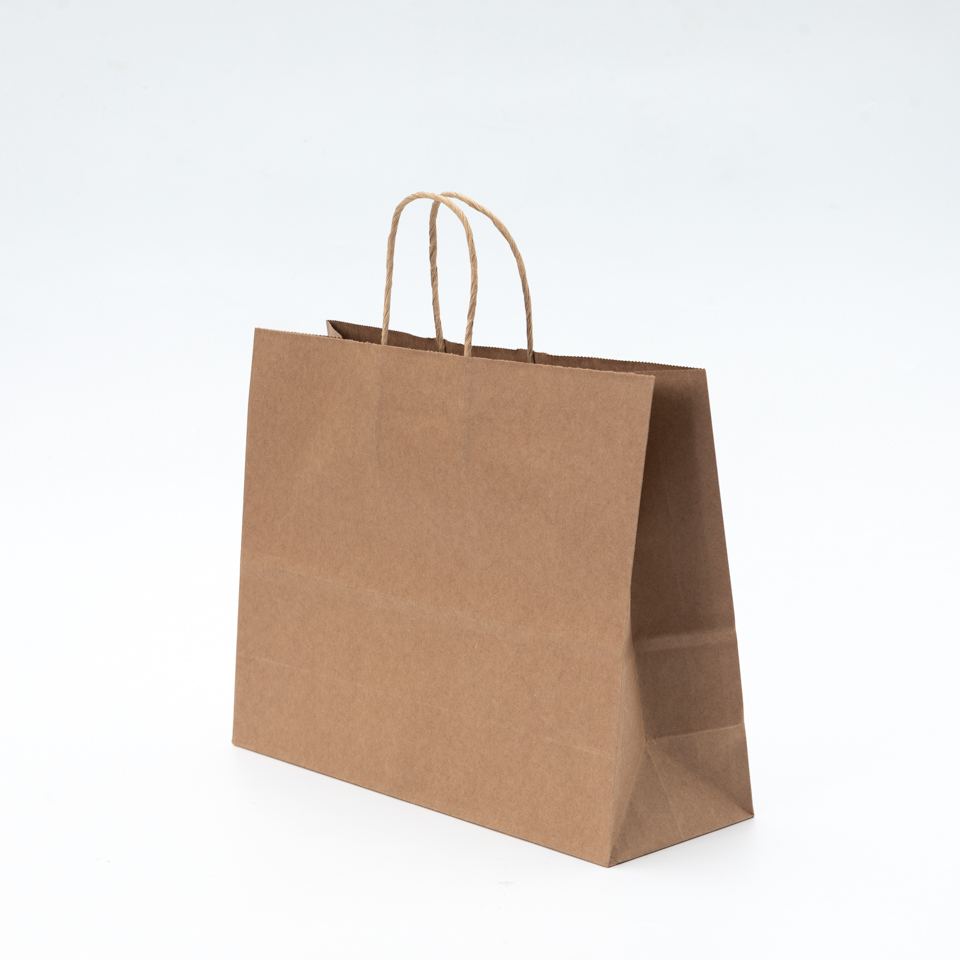 Eco-Friendly Recycled Black & White Craft Paper Bag Food Takeaway & Shop/Gift Shopping Brown Kraft Paper Bag with Handle