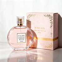 Flacon de parfum vide personnalisé de haute qualité 30ml 50ml 100ml Boîte ronde en verre transparent avec pulvérisateur à pompe de luxe Impression d'écran