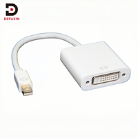Adaptador DFX Mini DisplayPort a DVI Hembra, Conversor de Video 1080P con Bloqueo de Tornillo, Cable Multimodelo para PC y Laptop
