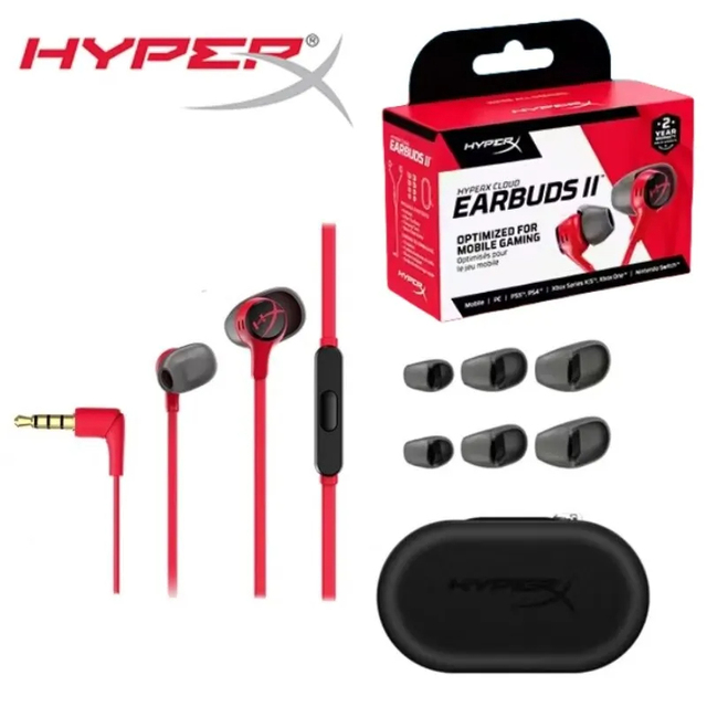 HyperX Cloud Earbuds II 2 Gaming Earphone With Mic Immersive Wired In-game Audio In-Ear Headphone for PS4 PS5 Xbox Series