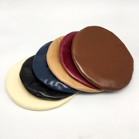 Béret en similicuir pour femme, couleur unie, en cuir PU, style rétro, pour l'automne et l'hiver