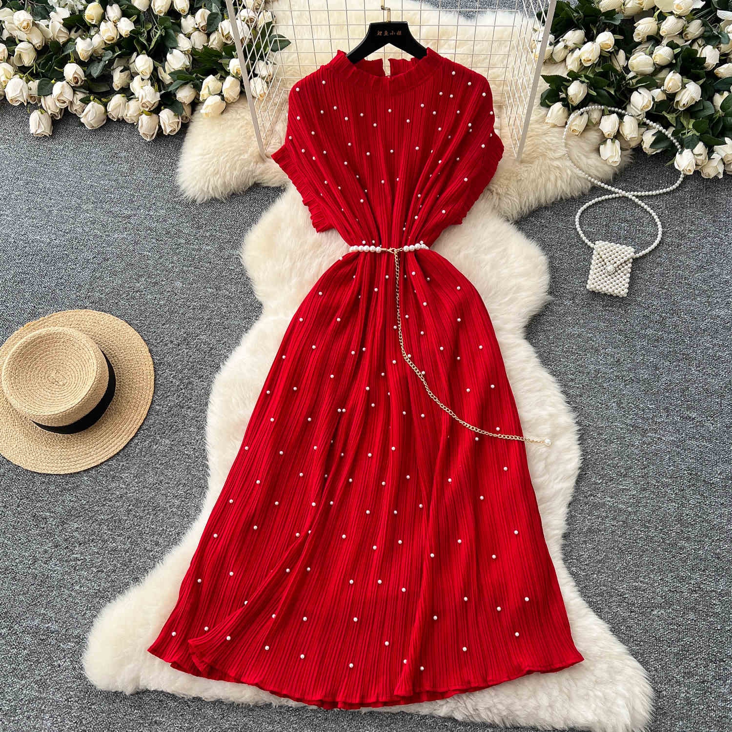 Shop Our Women's Summer French Beaded Tie Short Sleeve Dresses