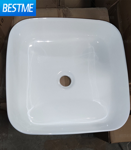 Lavabo d'art de main de porcelaine blanche moderne au-dessus du comptoir évier artistique de Lavabo de table d'hôtel pour l'application sanitaire de salle de bains - Product Image 5