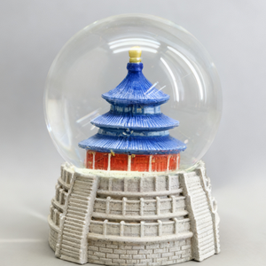 Comunque tempio cielo globo di neve scintillante sfera di resina dipinti a mano tetti azzurri scintillanti fiocchi di neve preservando <span class=keywords><strong>antico</strong></span> cinese - Product Image 3