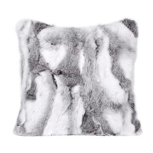 Gerçek tavşan kürk Patchwork yastık kılıfı yastık eşleşen deri tavşan peluş kanepe baş yastık tek taraflı yastık - Product Image 1