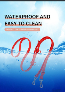 Guinzaglio per Cani a Mani Libere in PVC da 2,5m, Guinzaglio Elastico Regolabile da Cintura per Corsa e Passeggiate Notturne, Impermeabile Riflettente, Doppio Guinzaglio per Cani - Product Image 2