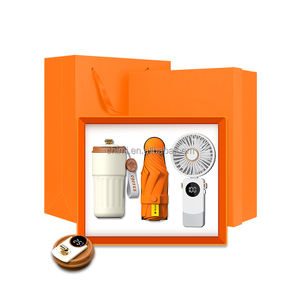 Cadeaux publicitaires d'entreprise personnalisés Tasse promotionnelle + Batterie externe + Ventilateur pliable avec logo Papeterie de bureau Ensemble de Noël - Product Image 4