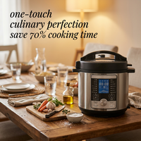 Cuisinière électrique multifonctionnelle 6L 14-en-1 en acier inoxydable avec écran LCD numérique, commande à une touche, cuve intérieure antiadhésive