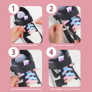 Elastische Schnürsenkel ohne Krawatten Schnürsenkel Flat <span class=keywords><strong>Gold</strong></span> Glitter Gummibänder Kapsel Lock Schnürsenkel für Erwachsene Kids Sneaker - Product Image 4