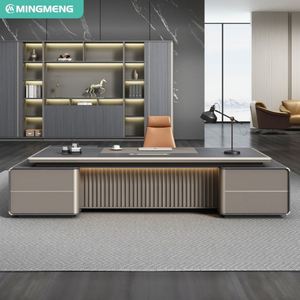 Combinación de escritorio y silla de madera grande de gama alta para gerentes de oficina Escritorio de CEO de lujo con simplicidad - Product Image 2