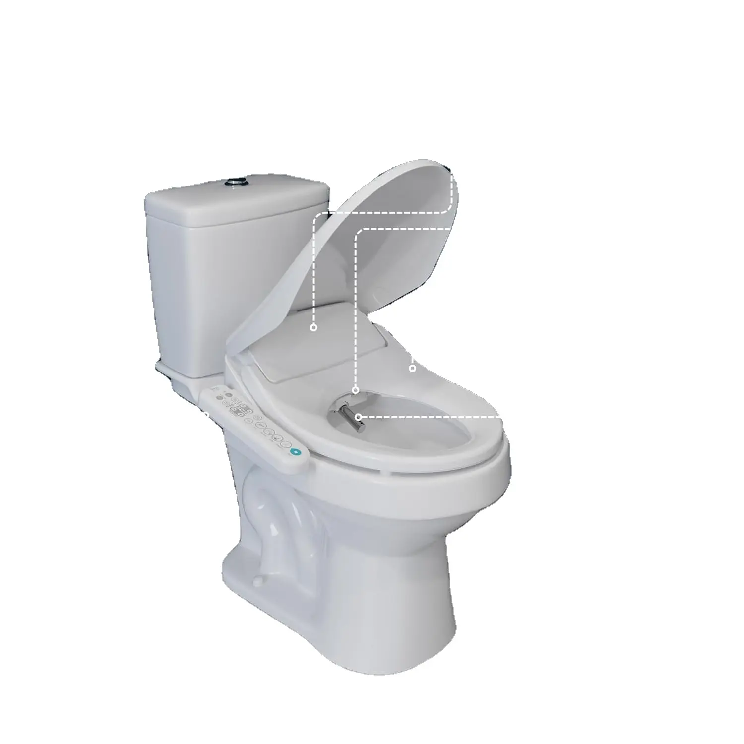 Electric Heated Bidet Toilet Seat Elongated Warm Water Smart Heated Water Luxury Bidet Toilet Seat with Kids Mode