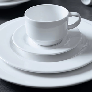 PITO Ensembles d'assiettes à dîner en céramique blanche en porcelaine pour restaurant <span class=keywords><strong>Assiette</strong></span> plate en céramique blanche <span class=keywords><strong>Assiette</strong></span> en porcelaine - Product Image 2