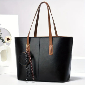 Luxury Women Faux <b>Leather</b> Two Handle Zip Handbag Tassel Detail Fashion Shoulder Tote <b>Bag</b> Large Capacity <b>Soft</b> Office Use Purse - Product Image 1