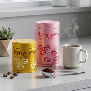 Boîte en métal de qualité alimentaire professionnelle avec emballage pour café de 30g, 50g, 80g, 100g, pour le stockage de grains de café torréfiés, kit de rangement - Product Image 2