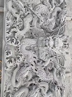 Grande sculpture murale en pierre naturelle antique de dragon chinois pour jardin extérieur, décoration, sculptures à vendre