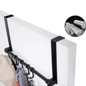 Alluminio sopra la porta ganci 6 ganci gancio in metallo <span class=keywords><strong>per</strong></span> abbigliamento prezzo a buon mercato <span class=keywords><strong>per</strong></span> bagno cucina camera da letto - Product Image 4