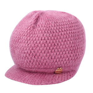 Women's <b>Winter</b> Knitted Hat Fuzzy Yarn Warm <b>Cap</b> For Elderly Ladies Gray Pink Red Purple Wine Red - Product Image 5