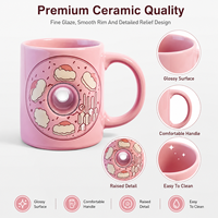 Mug à café en céramique avec trou, délicieux glaçage rose, tasses en céramique avec trou, personnalisation