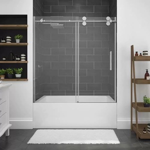 Usine personnalisé en acier inoxydable porte de <span class=keywords><strong>baignoire</strong></span> sans cadre simple écran de douche <span class=keywords><strong>coulissant</strong></span> en verre trempé - Product Image 5