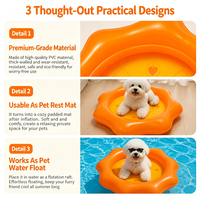Flotador Inflable para Perros de 37 Pulgadas con Soporte Estable, Flotador para Perros para Lago, Juguete Flotante para Piscina para Perros Pequeños y Medianos de hasta 45 Libras