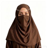 Nouveau Turban Femme Couleur Unie Personnalisé 2026 en Polyester, Voile Malaisien à Deux Boutons et Lacets, Burkini en Nylon Spandex