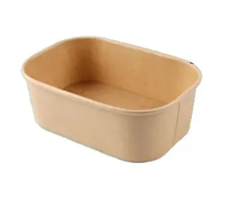 Disposable Food Packaging Lunch Container Take Away Kraft Paper Food Container Takeout Salad Noodles Lunch Paper Box