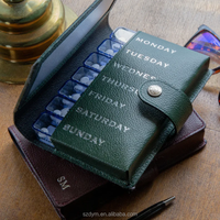 Porte-pilules de voyage de luxe en cuir PU, organiseur de médicaments pour 7 jours, étui pour pilules, sac de rangement pour vitamines et comprimés