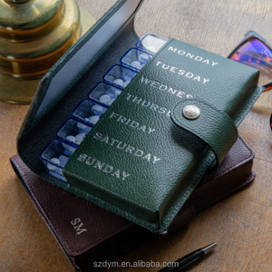 Porte-pilules de voyage de luxe en cuir PU, organiseur de médicaments pour 7 jours, étui pour pilules, <span class=keywords><strong>sac</strong></span> de rangement pour vitamines et comprimés - Product Image 4