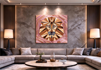 KISSWOOD Kerajinan Marquetry Jerami Buatan Tangan Desain Modern Pola Hewan Panel Dinding untuk Kamar Tidur Ruang Tamu Vila Hotel