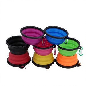 Collapsible Silicone Modern Travel Bowls Dogs <b>Cats</b> Small Animals Portable Foldable Eco-Friendly Easy Clean Non-Automatic Rhombus - Product Image 2