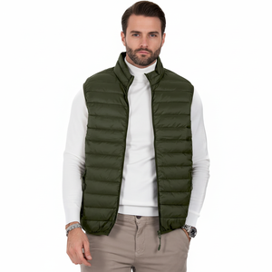 Casual Winter Puffer <b>Jacket</b> with Stand Collar and Zipper Closure <b>Canvas</b> Quilted <b>Jacket</b> OEM Service Available - Product Image 1