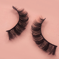 Faux cils russes 5D volumineux en gros sous marque privée, bande de cils 3D en faux vison 14mm, cils russes bouclés naturels en faux vison effet œil de chat