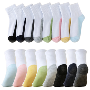 Chaussettes de sport mi-mollet de couleur unie pour garçons et filles, élèves du primaire et du secondaire, chaussettes blanches - pour le printemps, chaussettes pour bébé - Product Image 2