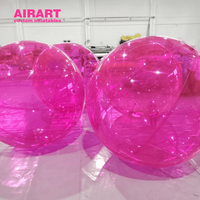 Ballons gonflables transparents en PVC rose pour décoration suspendue de soirée, modèle de boule en PVC rose réutilisable pour idées de fête
