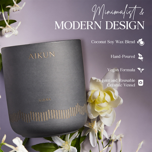 Aikun Hand Poured Vegan <b>Coconut</b> Soy Wax Minimalist Single Wick Ceramic Jar Scented <b>Candle</b> with Reusable Vessel Custom Logo - Product Image 1