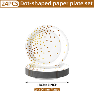 Platinum 7-inch Tinsel Polka Dot Disposable Dessert <b>Party</b> Plate for Birthday Wedding and Holiday <b>Parties</b> - Product Image 5