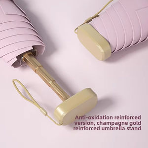 Paraguas de Bolsillo Mini Plegable de 5 Secciones para Mujer, con Recubrimiento de Color, Protección Solar UV Manual, Doble Uso para Sol y Lluvia, con Impresión de Logotipo Personalizado - Product Image 5