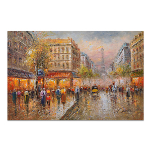 Peinture 3D épaisse <span class=keywords><strong>sur</strong></span> toile, impressionniste, paysage urbain de <span class=keywords><strong>Paris</strong></span>, texture lourde, peinte au couteau, par un fabricant chinois - Product Image 2