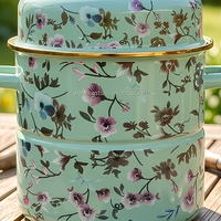 Grande cocotte classique en émail de porcelaine écologique, résistante à la chaleur, compatible four, facile à nettoyer, multi-usages pour le camping