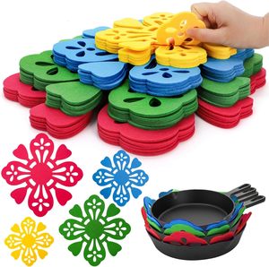 Protections pour casseroles et poêles, lot de 9 pièces (12" 16"), gris, feutre premium, isolation moderne en forme d'étoile, 2 mm d'épaisseur, séparateurs empilables - Product Image 5
