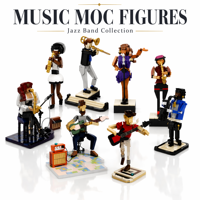 Set de Bloques de Construcción de Personajes Musicales de Jazz, 8 Estilos, Modelo de Personaje Musical, Decoración Artística de Escritorio, Regalo Coleccionable para Amantes de la Música