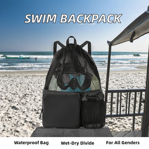 กระเป๋าเป้สะพายหลังว่ายน้ำชายหาดแบบปรับแต่งได้กระเป๋าหูรูดกันน้ำแยกเปียกและแห้งดีไซน์ทันสมัย - Product Image 2