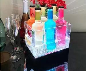 Logo personnalisé boîte <span class=keywords><strong>de</strong></span> <span class=keywords><strong>nuit</strong></span> bar motif <span class=keywords><strong>de</strong></span> glace en plastique transparent Led seau à glace éclairage bière <span class=keywords><strong>champagne</strong></span> seau à glace - Product Image 6