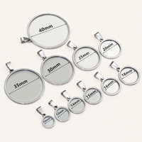 5 pièces 10-40mm taille intérieure épais en acier inoxydable plaqué or pendentif Cabochon blanc Base réglage breloque plateau bijoux à bricoler soi-même accessoires