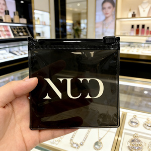 Custom Black Translucent PVC Bag for Apparel Cosmetics Packaging White Logo Printing OEM - Product Image 1