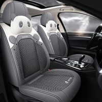 Protectores de asiento de cuero para coche, juego completo Universal para la mayoría de los sedanes, SUV, camioneta, impermeable, Nappa