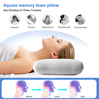 HNOS oreillers orthopédiques de soutien du cou de style classique mousse à mémoire de forme 1pc oreiller cervical blanc pour relaxation du cou